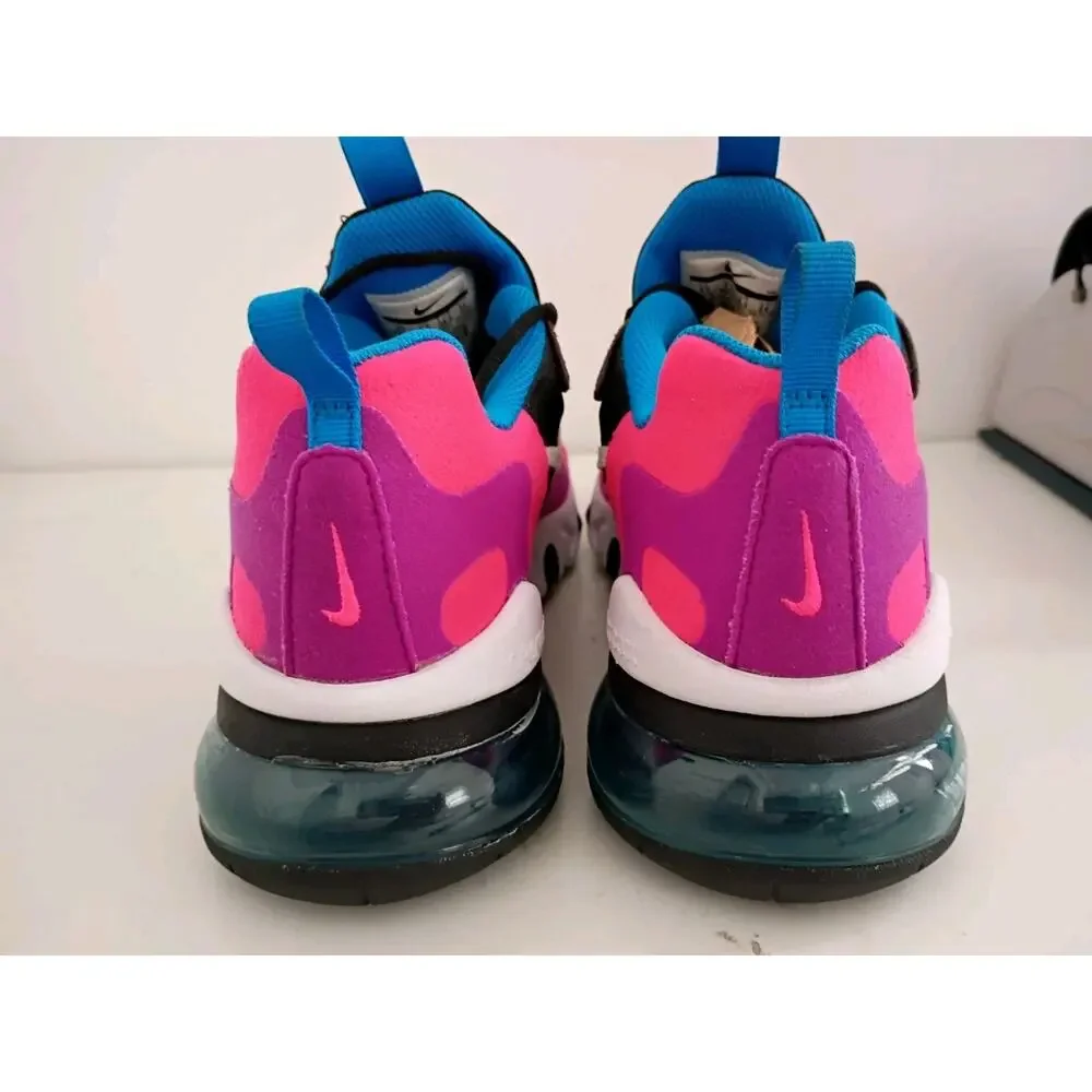 Nike BQ0101-001 Air Max 270 React Youth Girls Pink Lace Up Shoes Size 6Y